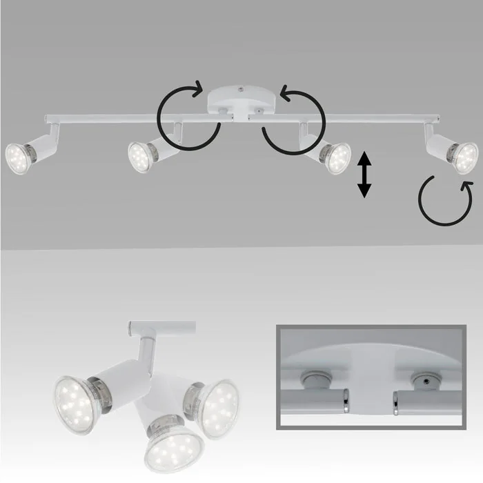 Briloner SIMPLE LED-Deckenstrahler Weiß 4-flammig – GU10 schwenkbar