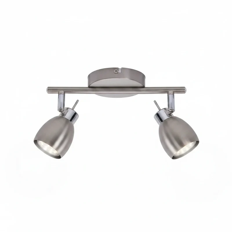 LED Strahlerleiste 2-flammig nickel-matt – TWO Deckenspot schwenkbar inkl. GU10, 230V