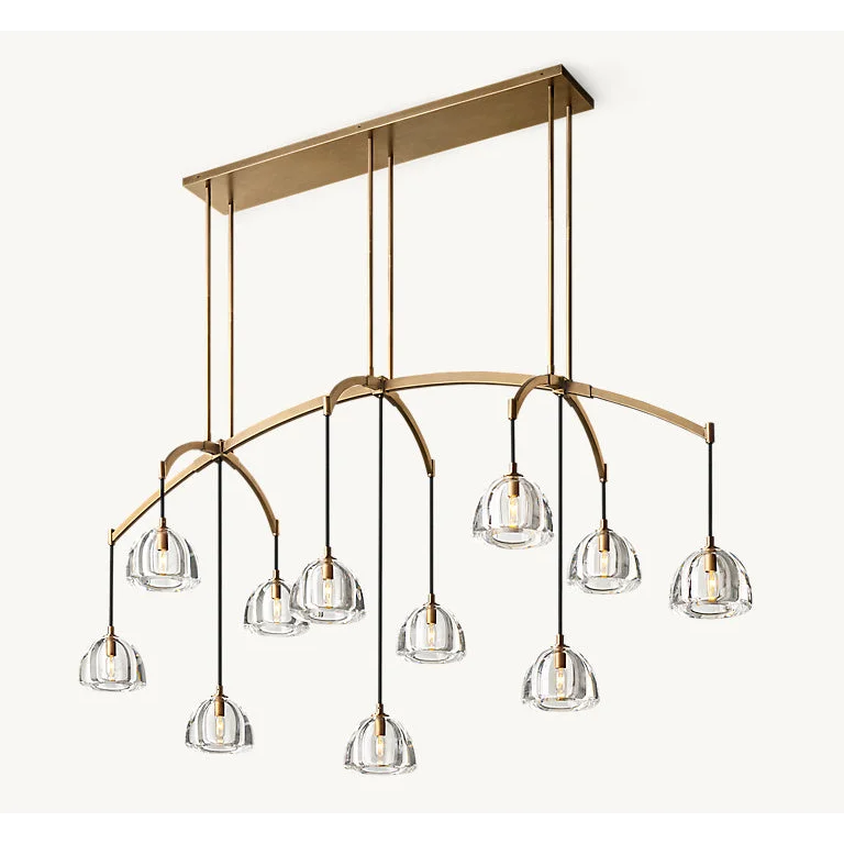 Brass Linear Glass Chandelier | CLHRH5820L