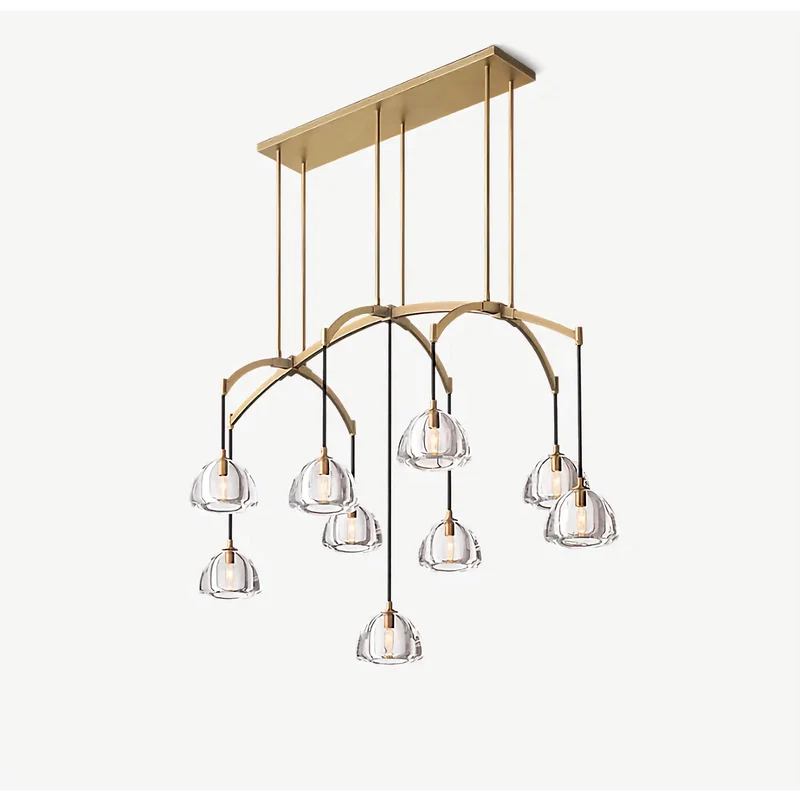 Brass Linear Glass Chandelier | CLHRH5820L