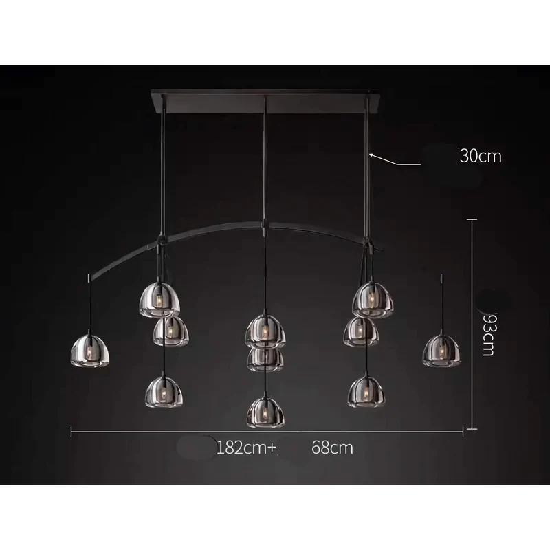 Brass Linear Glass Chandelier | CLHRH5820L