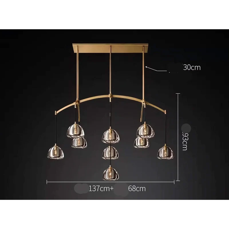 Brass Linear Glass Chandelier | CLHRH5820L