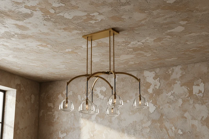 Brass Linear Glass Chandelier | CLHRH5820L