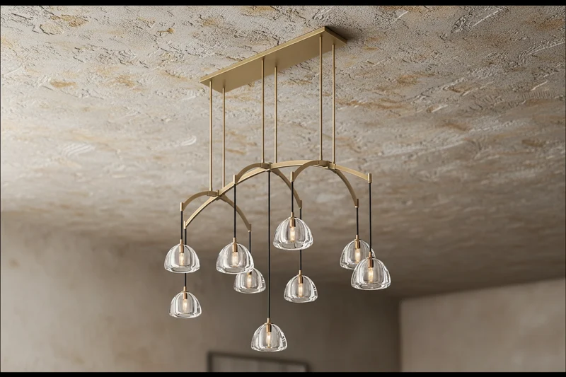 Brass Linear Glass Chandelier | CLHRH5820L