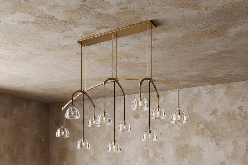 Brass Linear Glass Chandelier | CLHRH5820L
