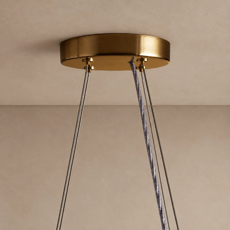 The Elara Chandelier | Beige Rattan Ring | CLND011