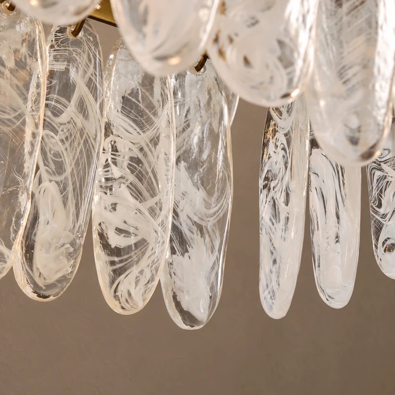 The Vela Linear Chandelier | Glass & Brass | CLND003