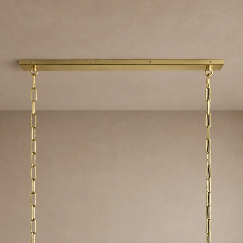 The Vela Linear Chandelier | Glass & Brass | CLND003