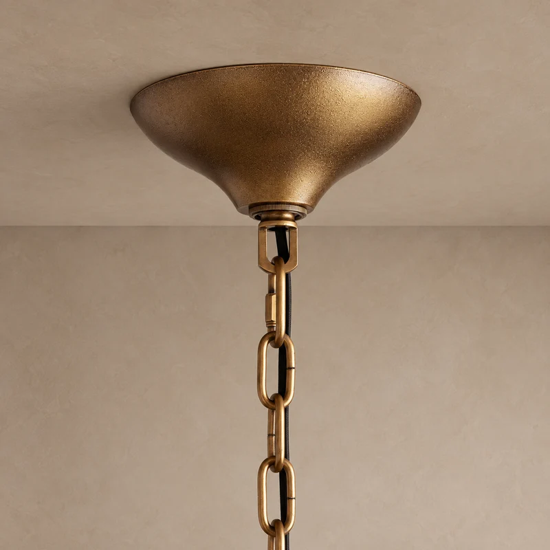 The Veneziana Chandelier | Amber Cast Glass & Antique Brass | CLVNZCH