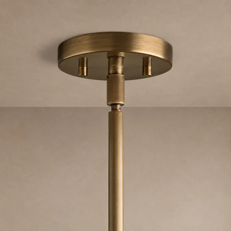 The Luna Pendant | Green Glass & Brass | CLND041