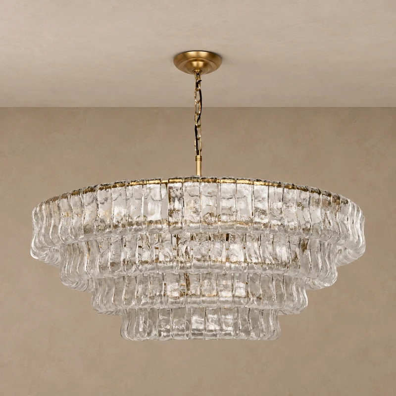 The Bellatrix Chandelier | Long-Drop Candelabra Clear Glass | CLND014