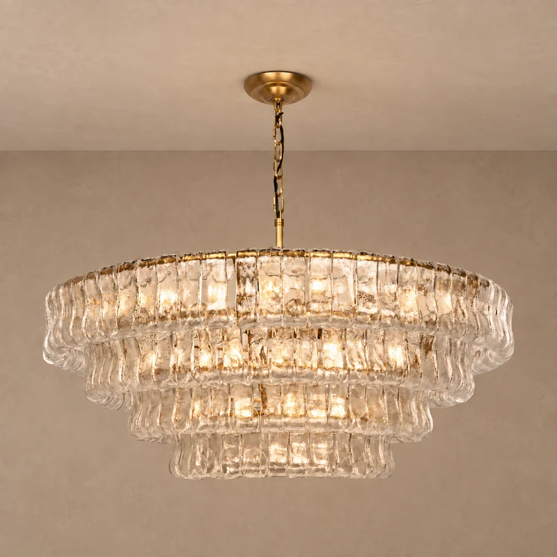 The Bellatrix Chandelier | Long-Drop Candelabra Clear Glass | CLND014