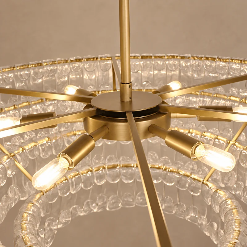 The Bellatrix Chandelier | Long-Drop Candelabra Clear Glass | CLND014