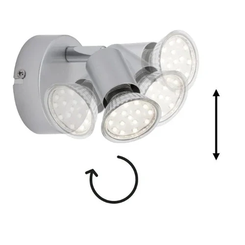 Briloner PICCO LED Wandleuchte titanfarbig – schwenk- & drehbarer GU10 Spot, warmweiß 3000K