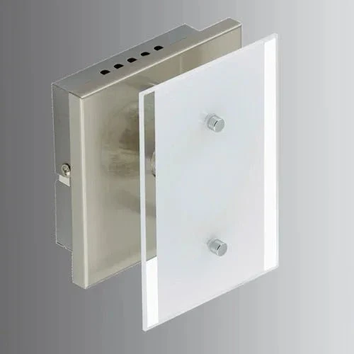 Kleine LED Wandlampe Deckenlampe aus Glas satiniert 12x15cm