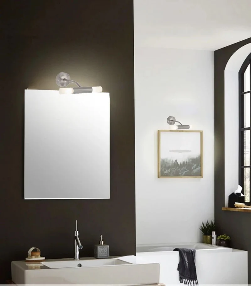 LED Bad Wandleuchte SPLASH 2-flammig G9 – Spiegellampe Nickel-matt mit Milchglas – inkl. LED