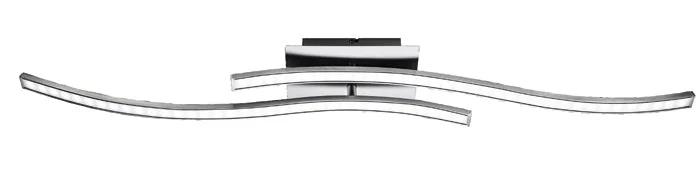 Moderne LED Deckenlampe 2 Stäbe gewellt Aluminium warmweiß drehbar 100cm