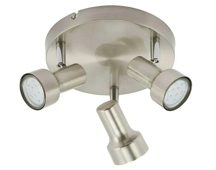 Briloner LED Deckenleuchte Ø21 cm – 3-flammig, schwenkbar, GU10, nickel-matt, warmweiß