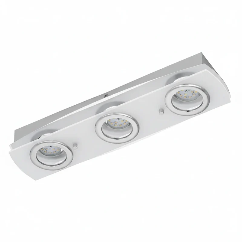 LED Decken- Wandleuchte flach eckig ACRILICO 3-flammig Chrom – Silber | Briloner