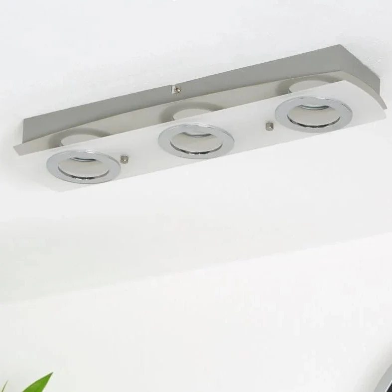 LED Decken- Wandleuchte flach eckig ACRILICO 3-flammig Chrom – Silber | Briloner