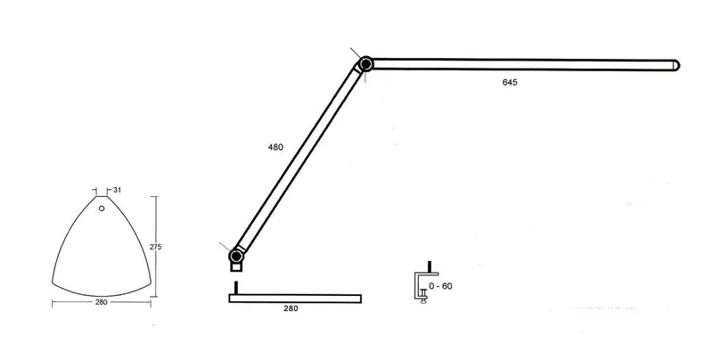 Tischleuchte Longst S LED Vollspektrum, dimmbar