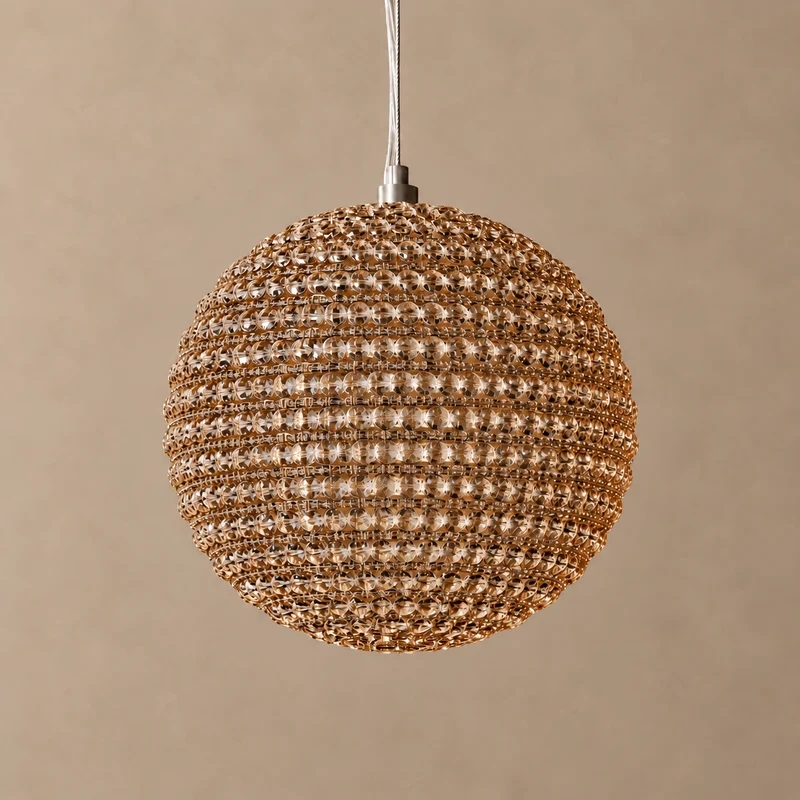 Appia Round Pendant | Amber Crystal | CLAPP-R