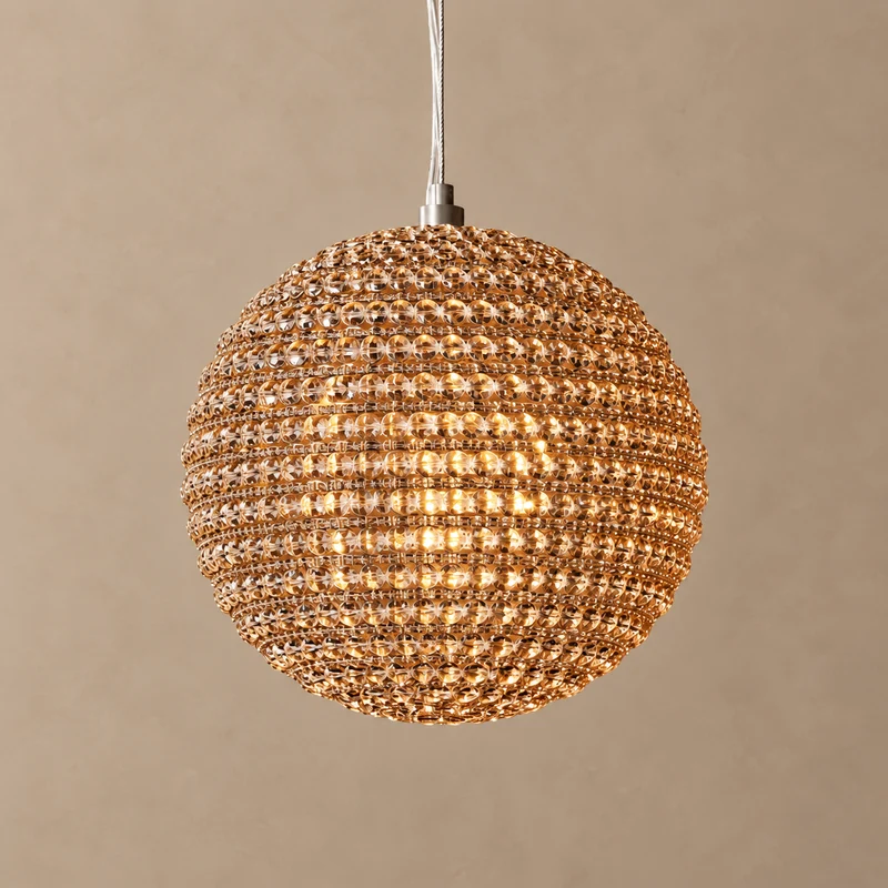 Appia Round Pendant | Amber Crystal | CLAPP-R