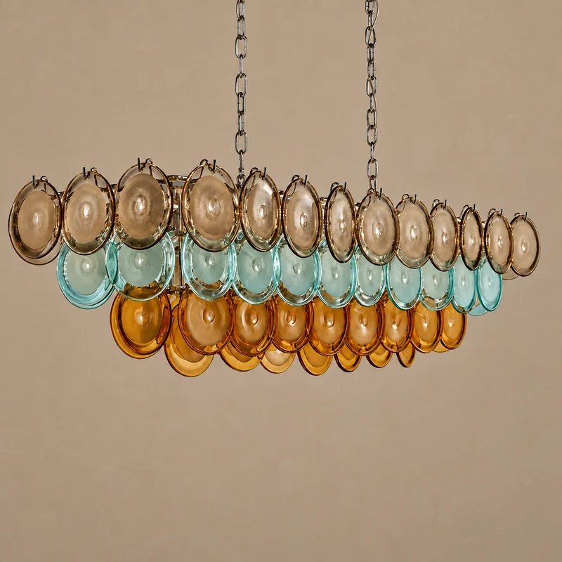 Murano-Style Linear Chandelier | Multicolour | CLOP895001