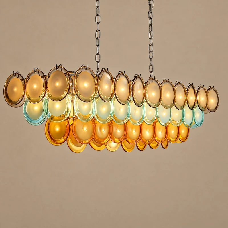 Murano-Style Linear Chandelier | Multicolour | CLOP895001