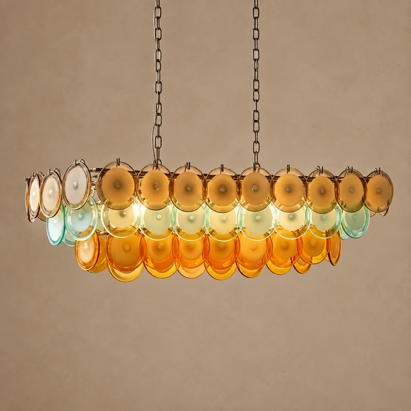 Murano-Style Linear Chandelier | Multicolour | CLOP895001