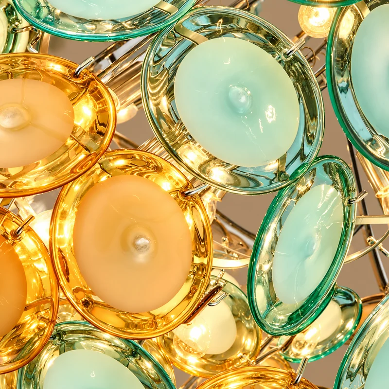 Murano-Style Linear Chandelier | Multicolour | CLOP895001