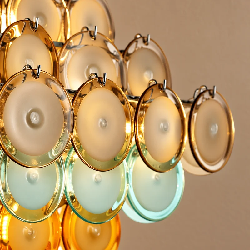 Murano-Style Linear Chandelier | Multicolour | CLOP895001