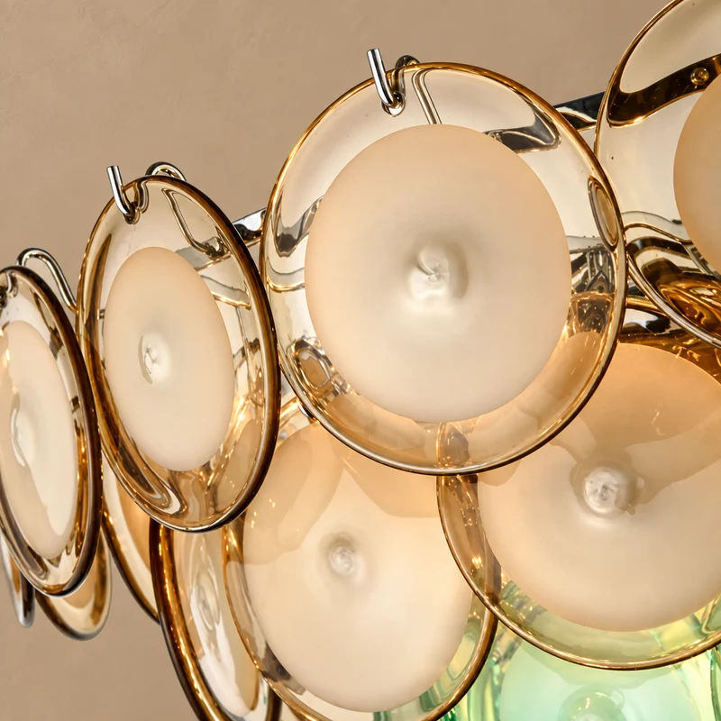 Murano-Style Linear Chandelier | Multicolour | CLOP895001