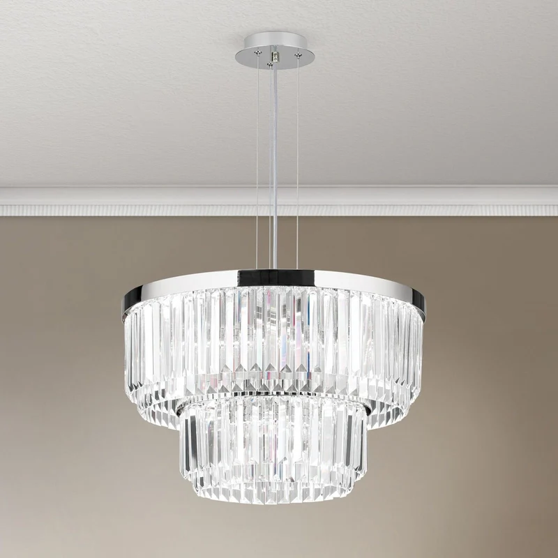 Pendelleuchte Prism rund, 24 Karat