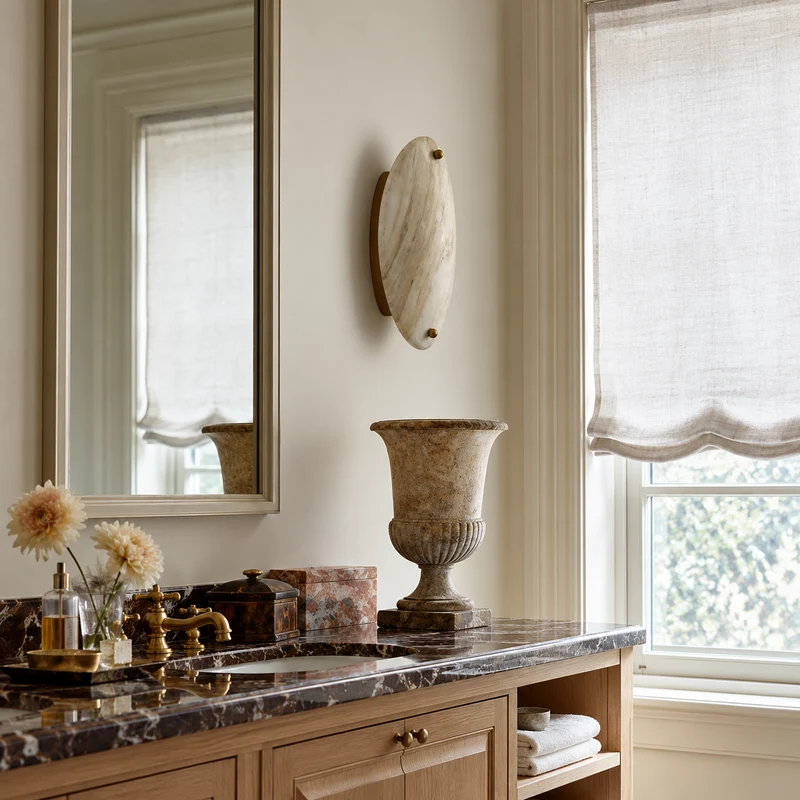 Oval Marble Wall Sconce | CLSQAD75