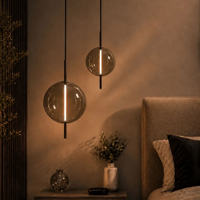 s.luce Mira LED Design Glas-Pendelleuchte 150cm