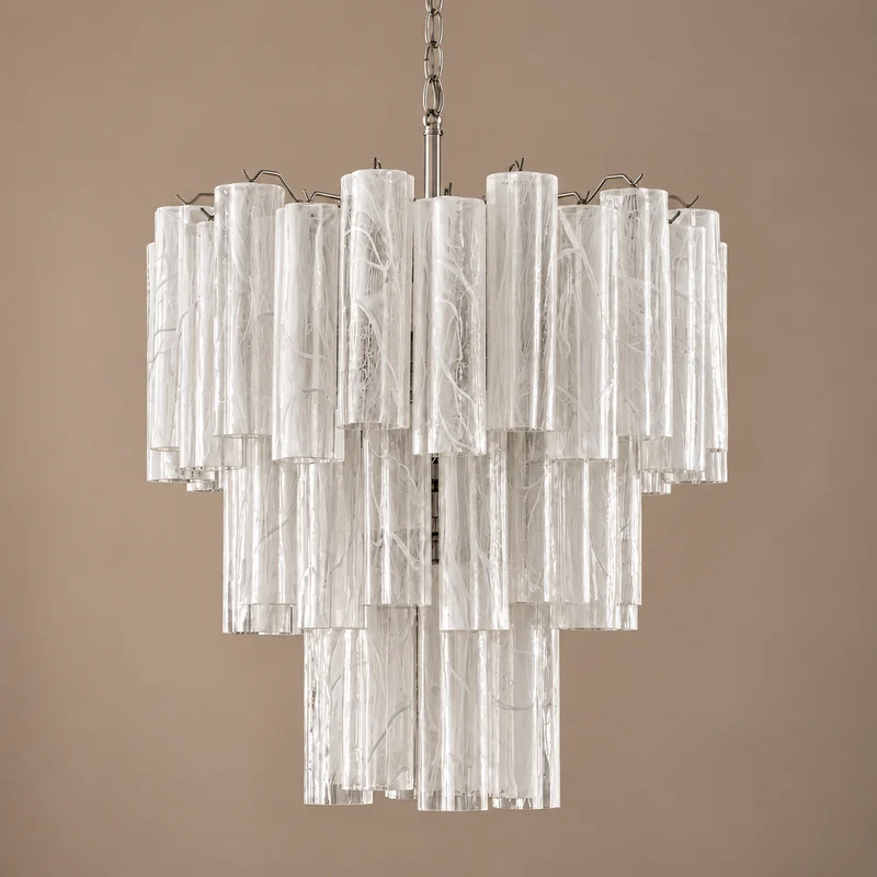 The Venezia Cascade | White Swirl Glass & Stainless Steel | CLVNZCA