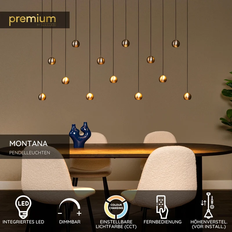 LED-Pendelleuchte Montana 13-flammig dimmbar CCT