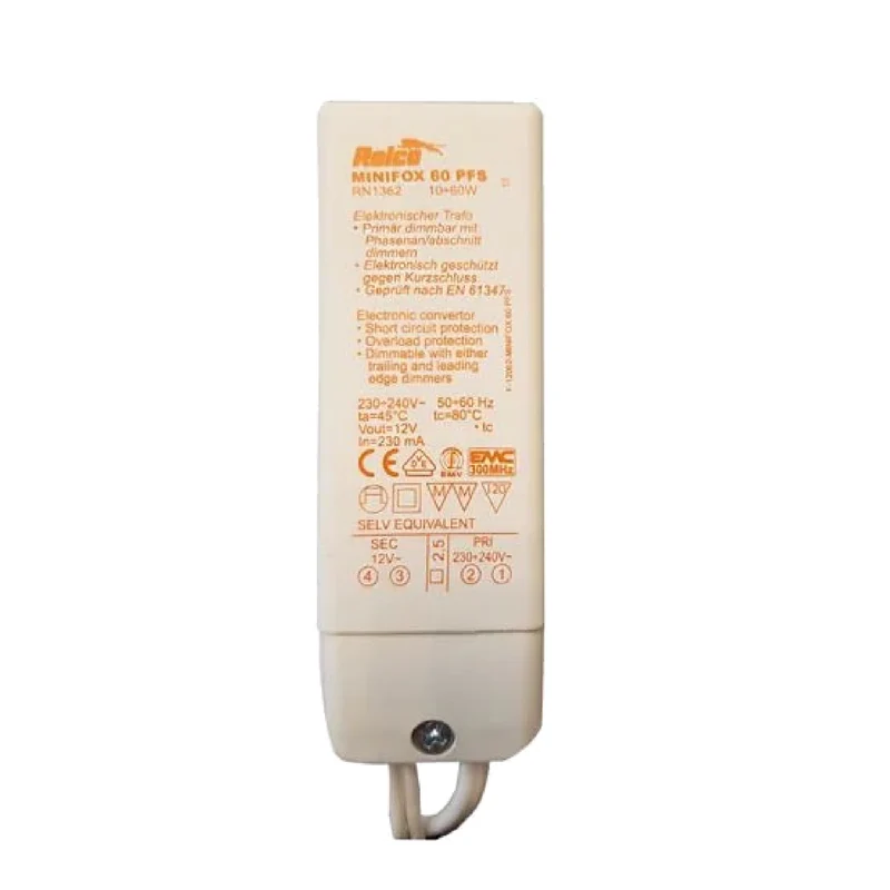 Relco Elektroniktrafo Minifox 60 PFS RN1362 – Trafo 12V - 60W - 10-60 W
