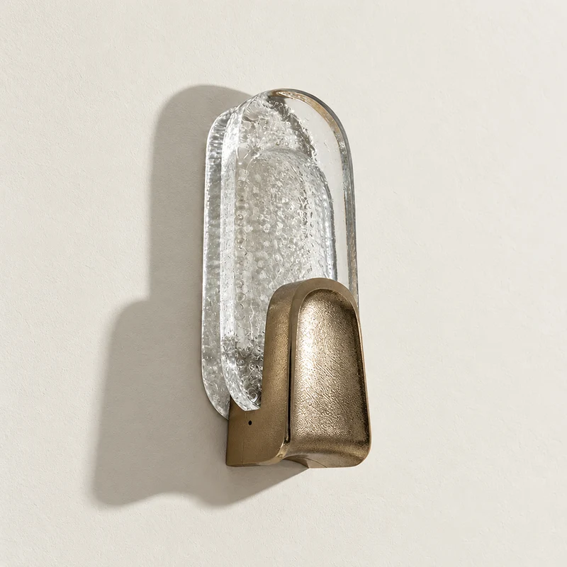 Brass & Bubbled Glass Wall Sconce | Covet | CLHJU2A