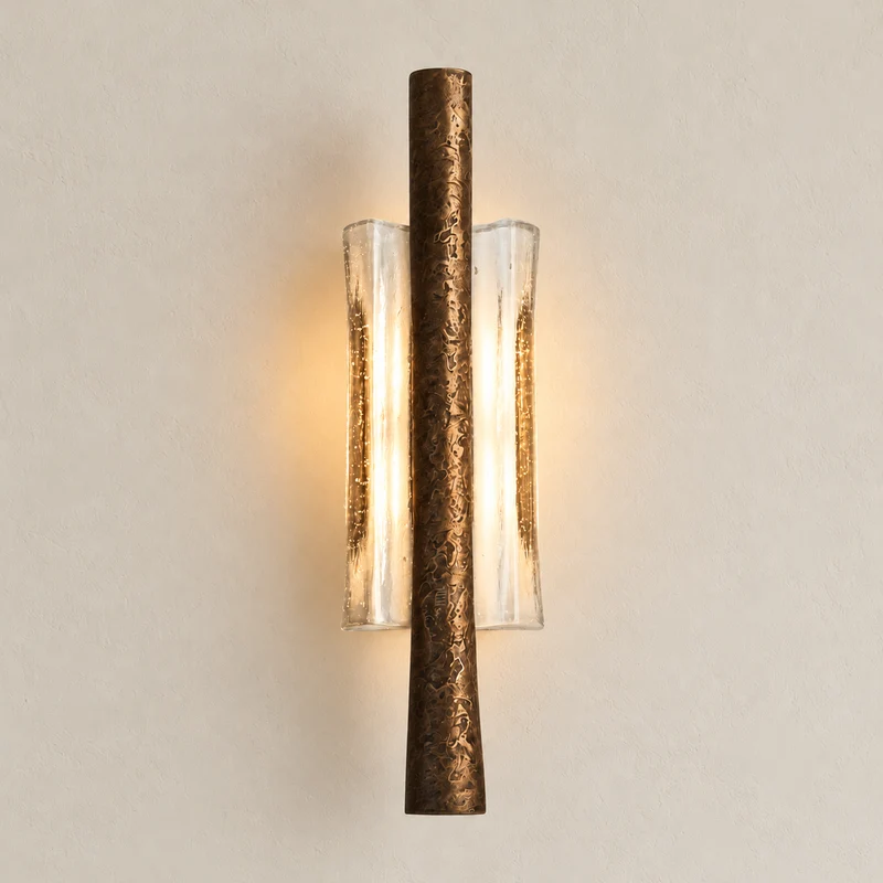 Textured Brass & Glass Wall Sconce | CLHIT56
