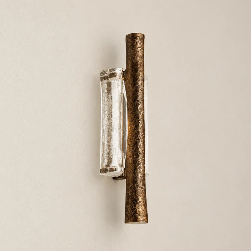 Textured Brass & Glass Wall Sconce | CLHIT56