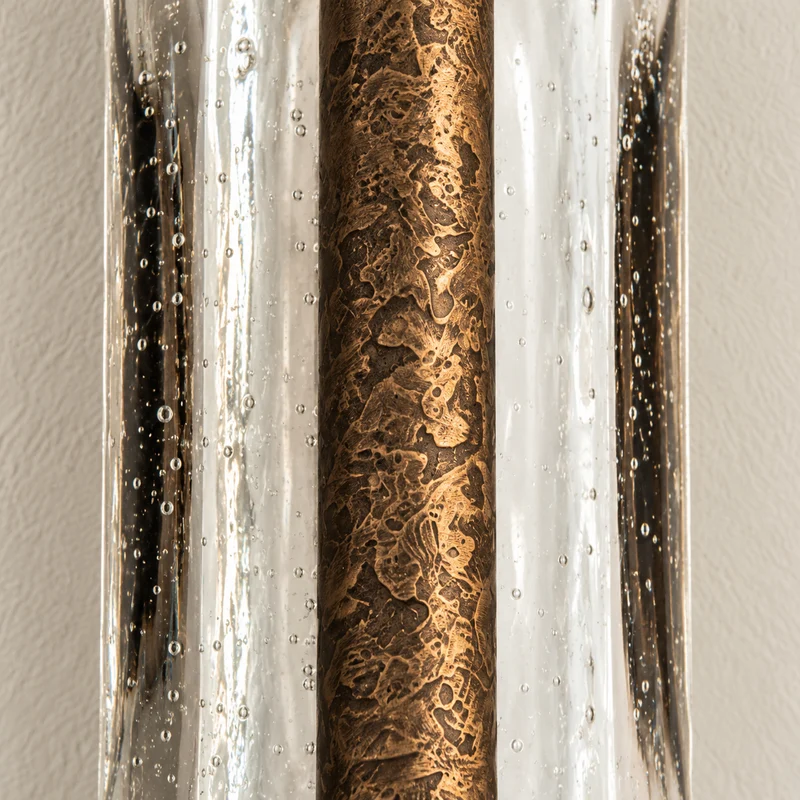 Textured Brass & Glass Wall Sconce | CLHIT56