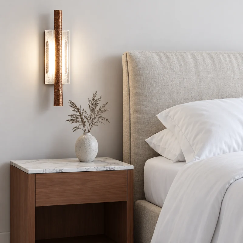 Textured Brass & Glass Wall Sconce | CLHIT56