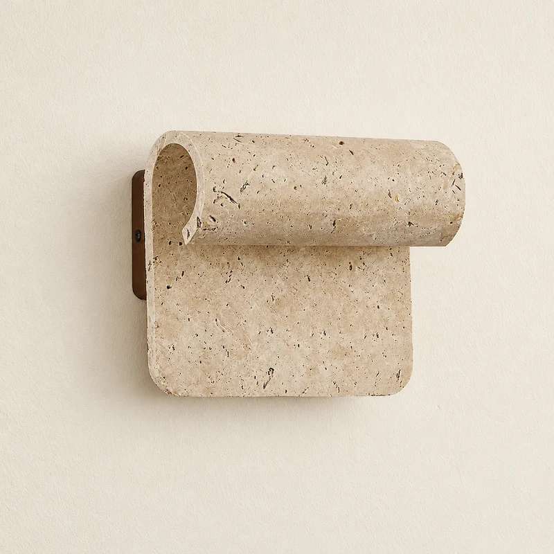 Curved Travertine Wall Sconce | CLSSQ13