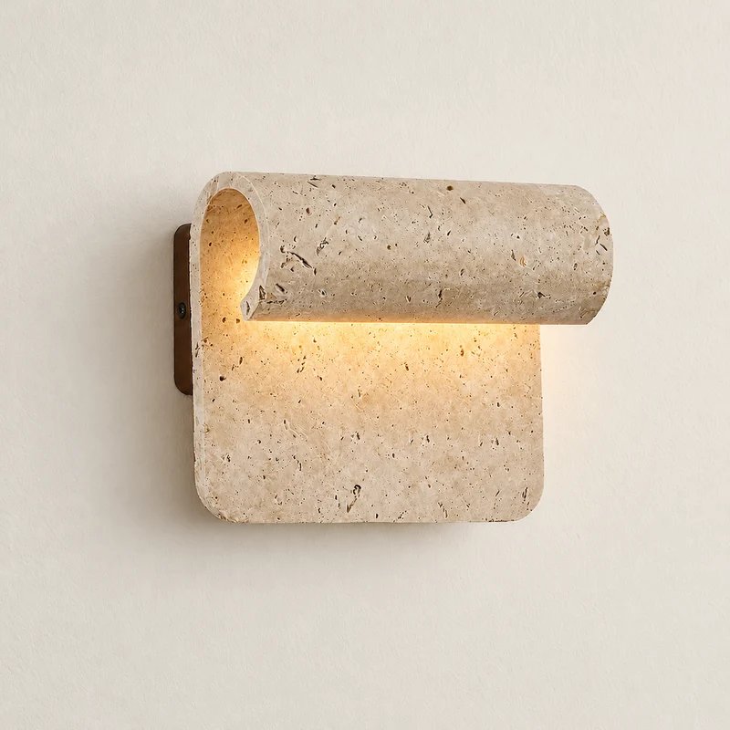 Curved Travertine Wall Sconce | CLSSQ13