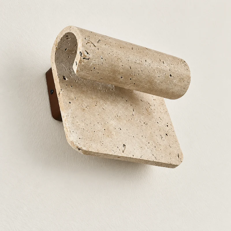 Curved Travertine Wall Sconce | CLSSQ13