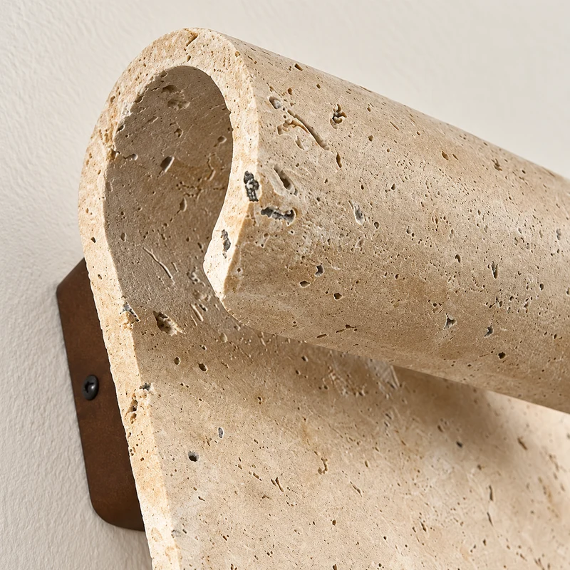 Curved Travertine Wall Sconce | CLSSQ13