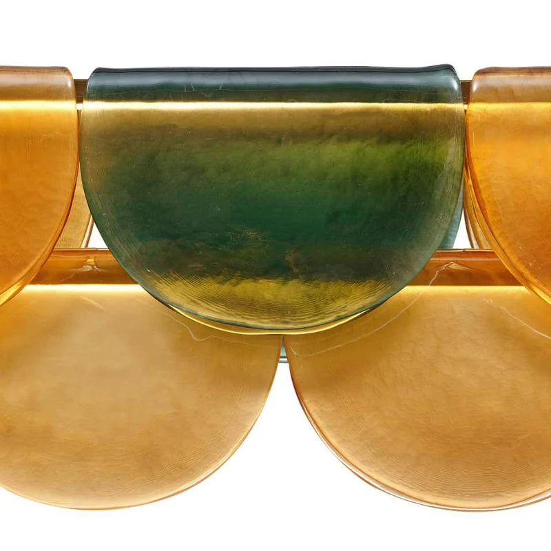 Petalo Linear | Olive Glass & Brass | CL89AGPETV