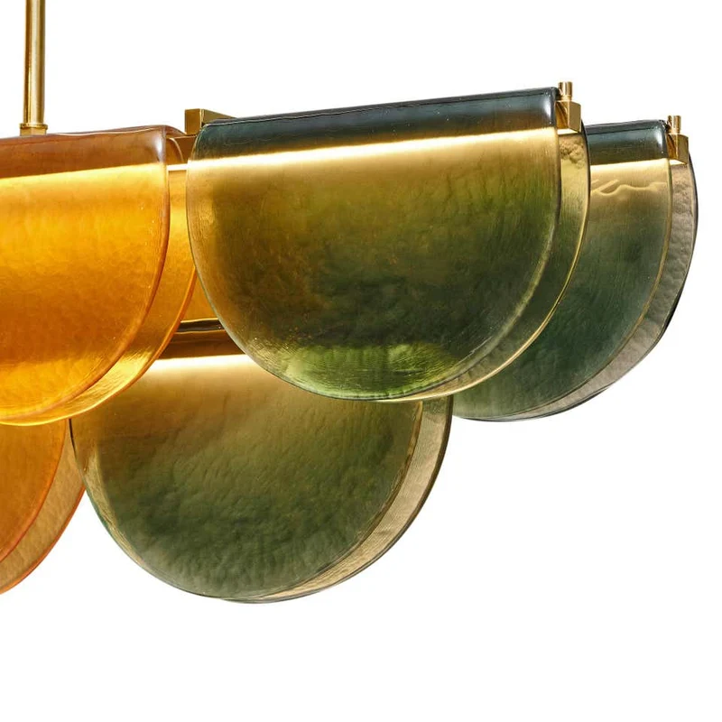 Petalo Linear | Olive Glass & Brass | CL89AGPETV